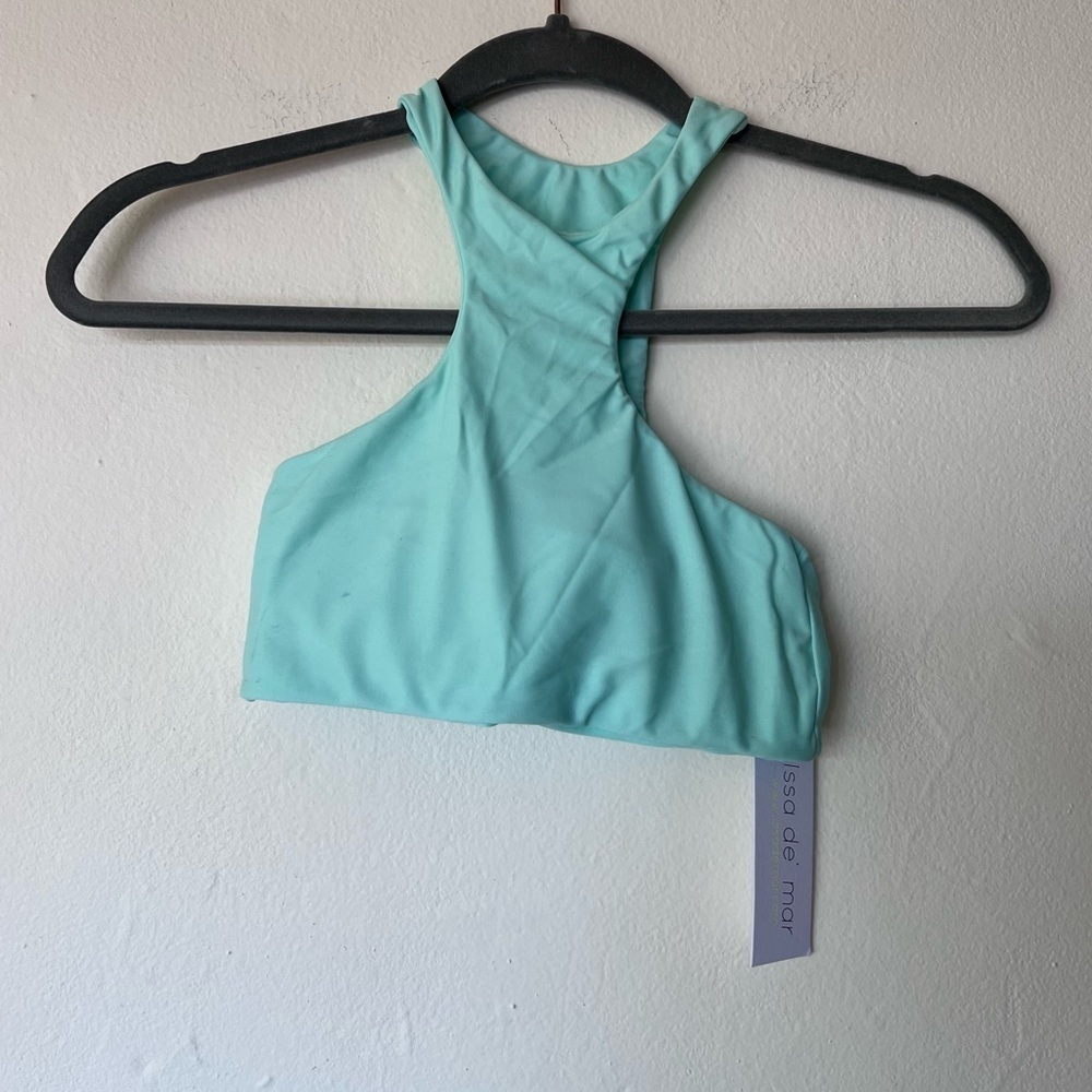 Issa de Mar Blue High Neck Bikini Top